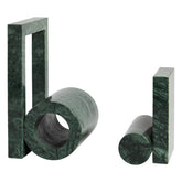 Two pcs green marble Bookend